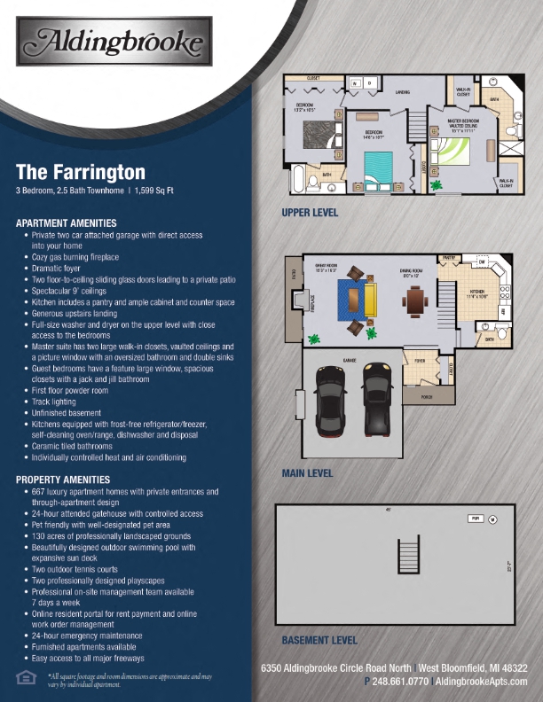 Farrington - includes a 2 car attached garage floor plan